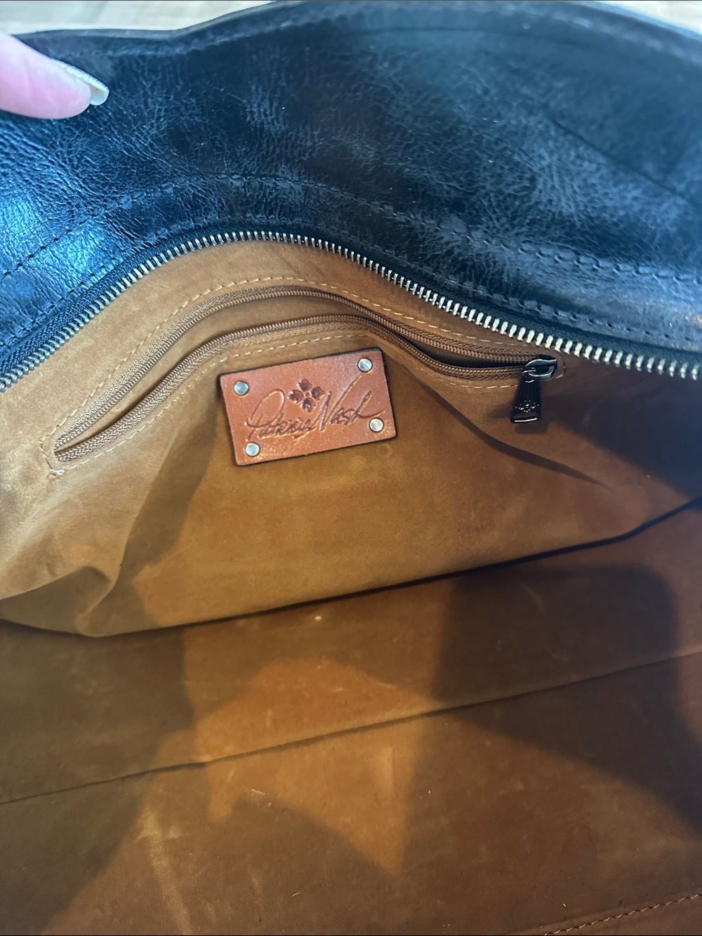 Patricia Nash Black Leather Buckle Satchel - Picture 8 of 13